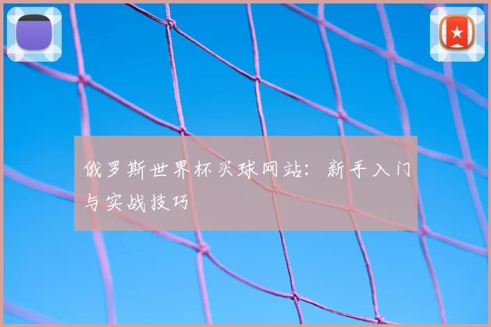 俄罗斯世界杯买球网站：新手入门与实战技巧